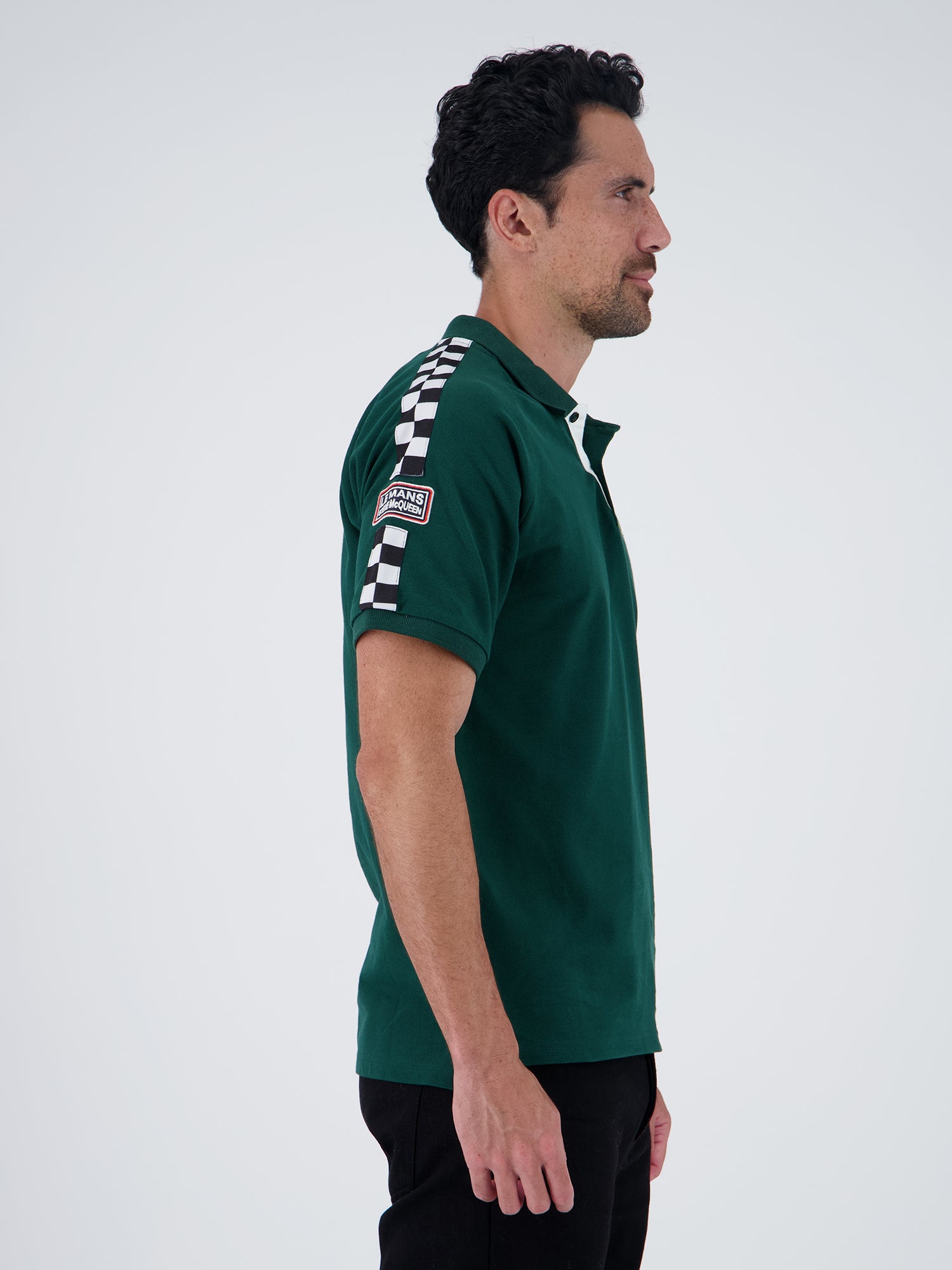 CHECKER POLO - FOREST GREEN
