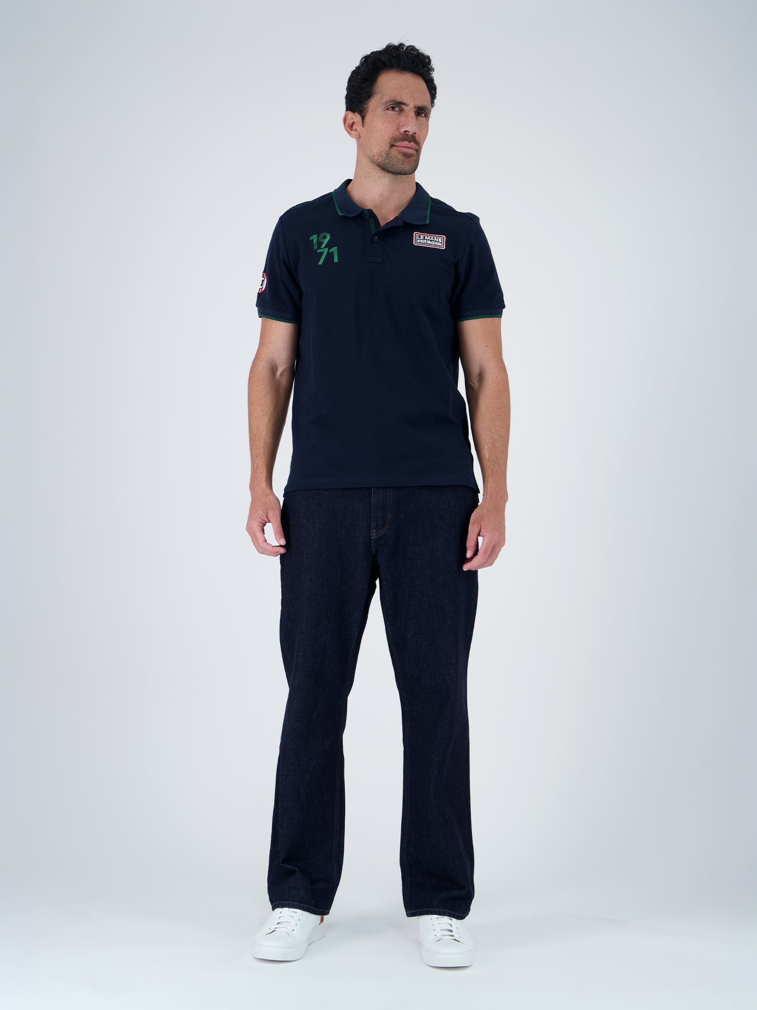 RETRO FALL POLO - NAVY