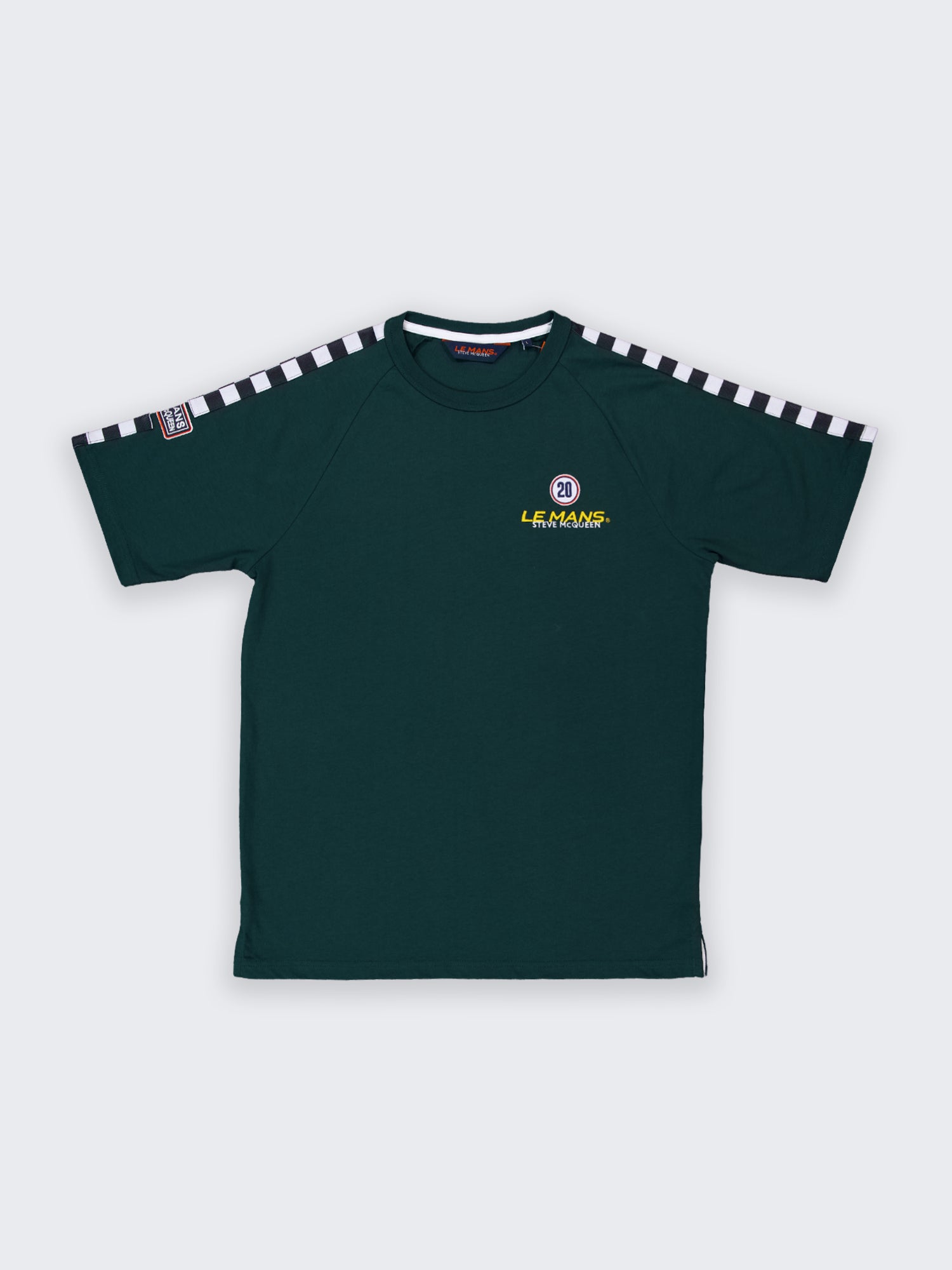 CHECKER TEE - FOREST GREEN